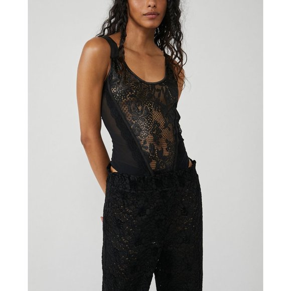 🎉LAST CHANCE🎉 FREE PEOPLE Off Beat Bodysuit / Black - Picture 5 of 12